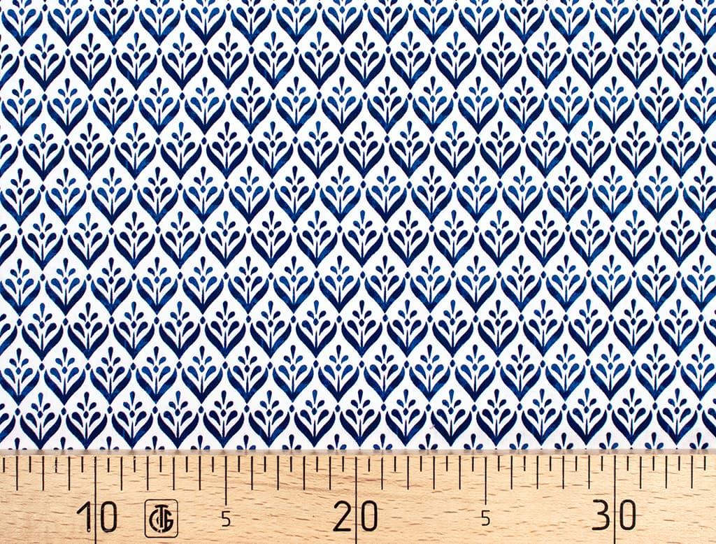 Ткань Gütermann Blooms (синий узор на белом)