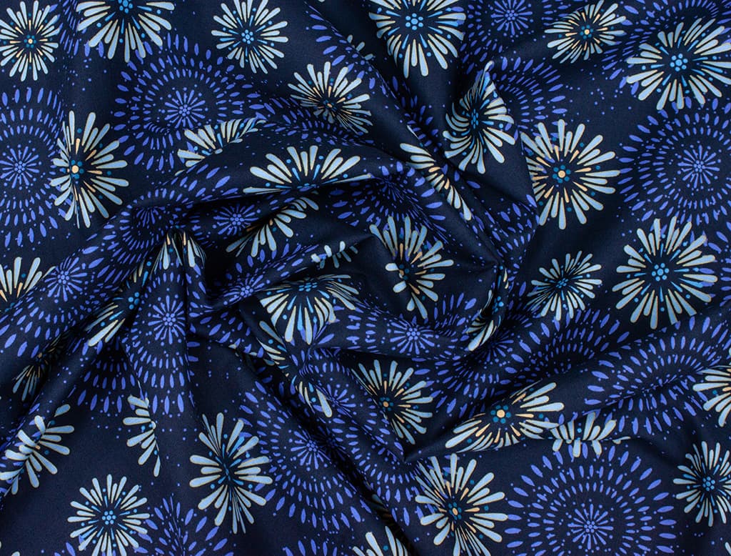 Ткань Gütermann Elegant Spirit (фейерверк на темно-синем) - №1