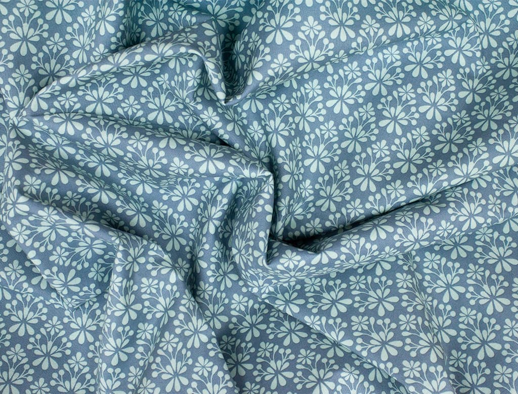 Ткань Gütermann Light Breeze (светло-бирюзовый орнамент на темно-бирюзовом) - №1