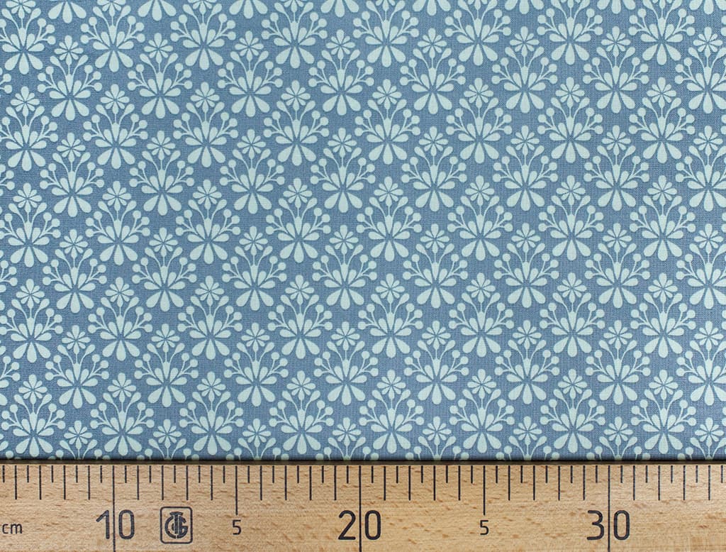 Ткань Gütermann Light Breeze (светло-бирюзовый орнамент на темно-бирюзовом)