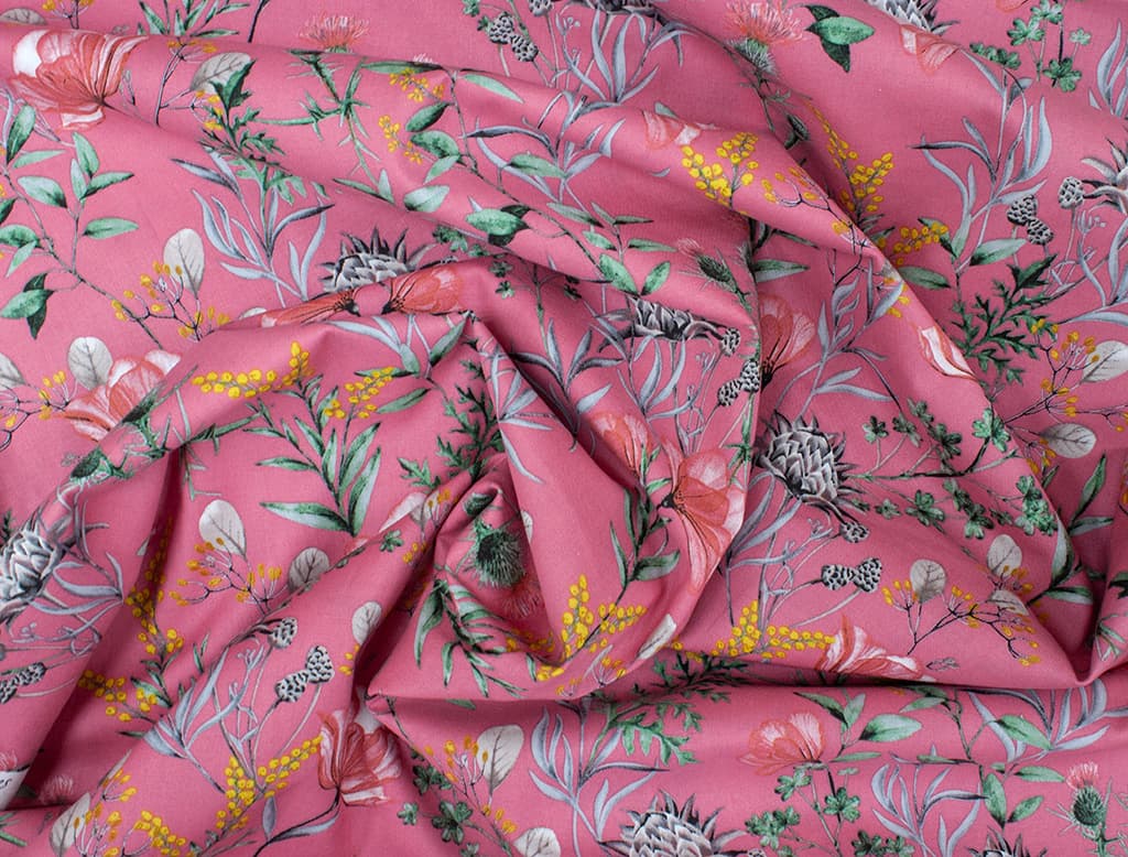 Ткань Gütermann Natural Beauty (цветы на розовом) - №1