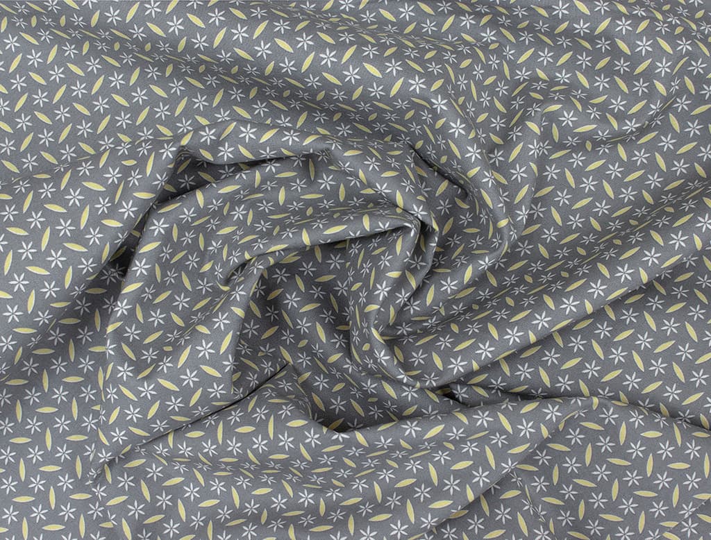 Ткань Gütermann Natural Beauty (мелкий бело-желтый узор на сером) - №1