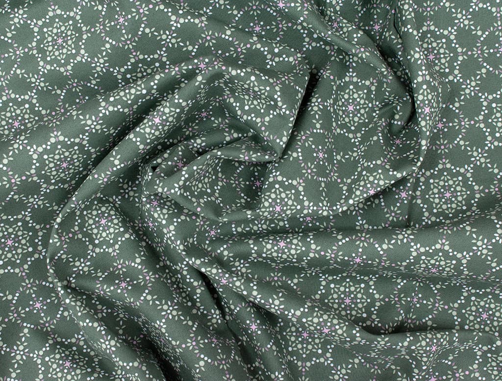Ткань Gütermann Natural Beauty (калейдоскоп на оливковом) - №1