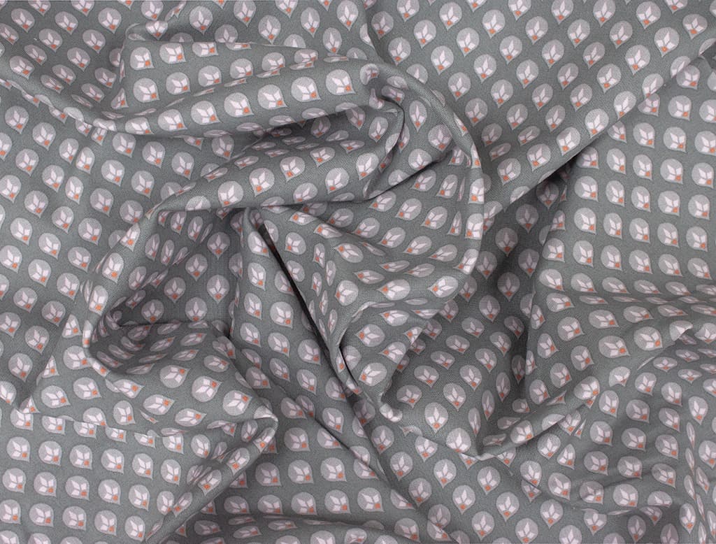 Ткань Gütermann Natural Beauty (светло-серые капли на сером) - №1