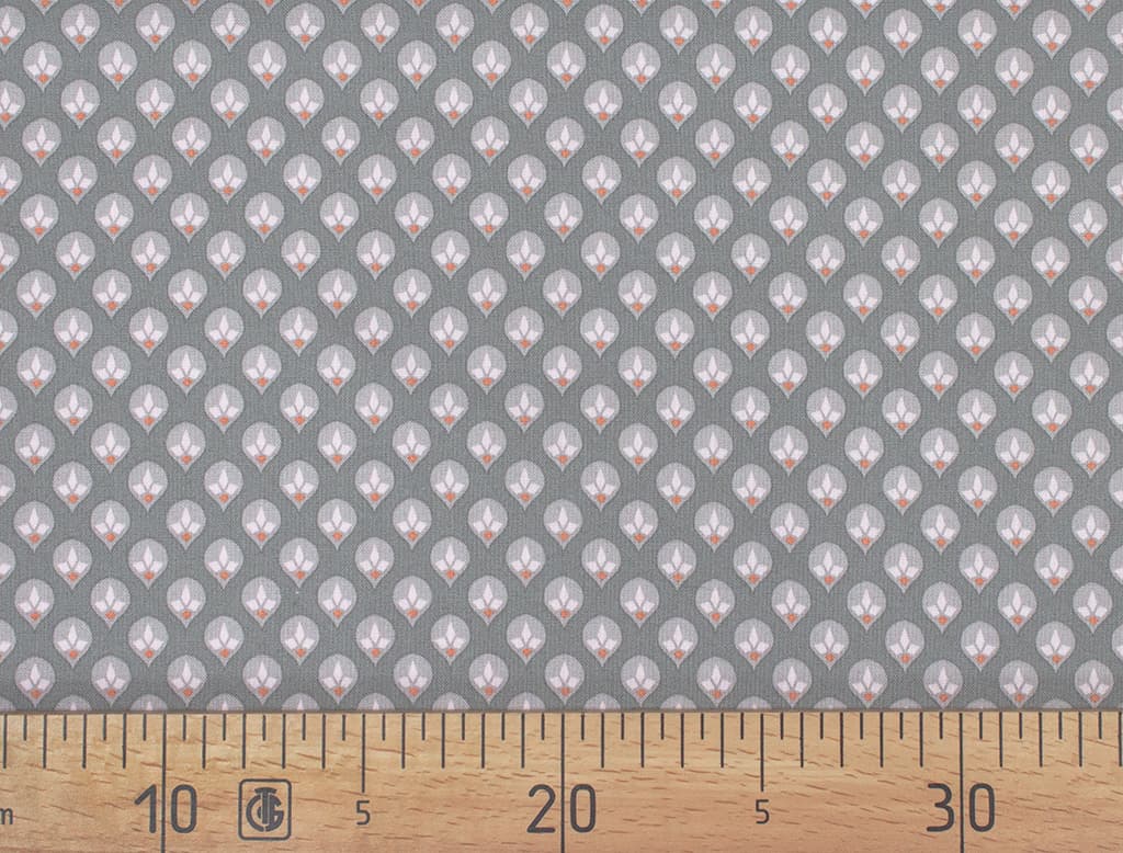 Ткань Gütermann Natural Beauty (светло-серые капли на сером)