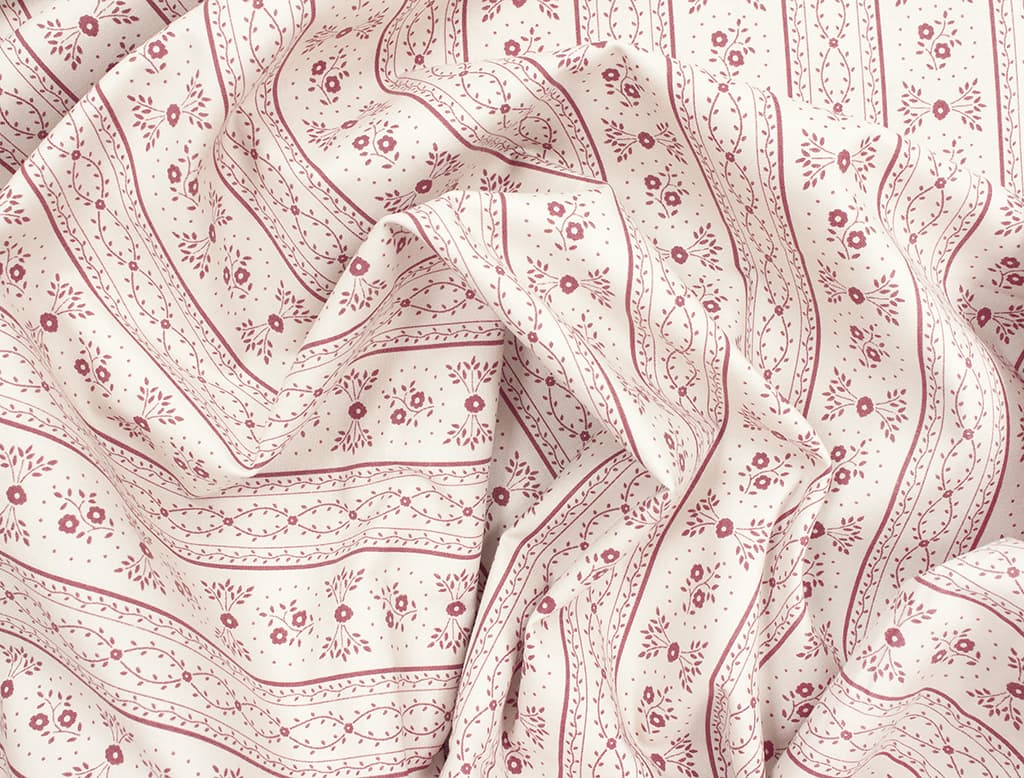 Ткань Gütermann Pemberley (светло-бежевый/полоски с цветочным орнаментом) - №1