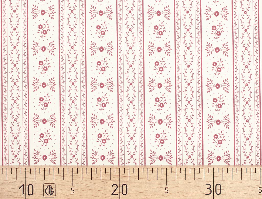 Ткань Gütermann Pemberley (светло-бежевый/полоски с цветочным орнаментом)