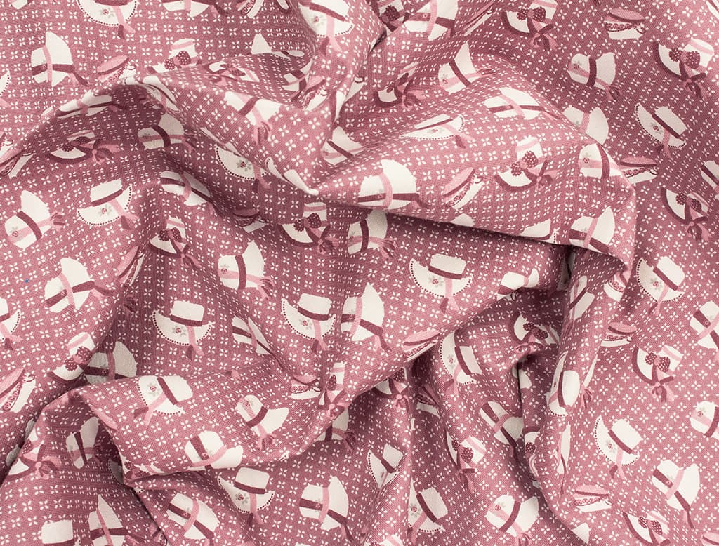 Ткань Gütermann Pemberley (шляпки на темно-розовом) - №1