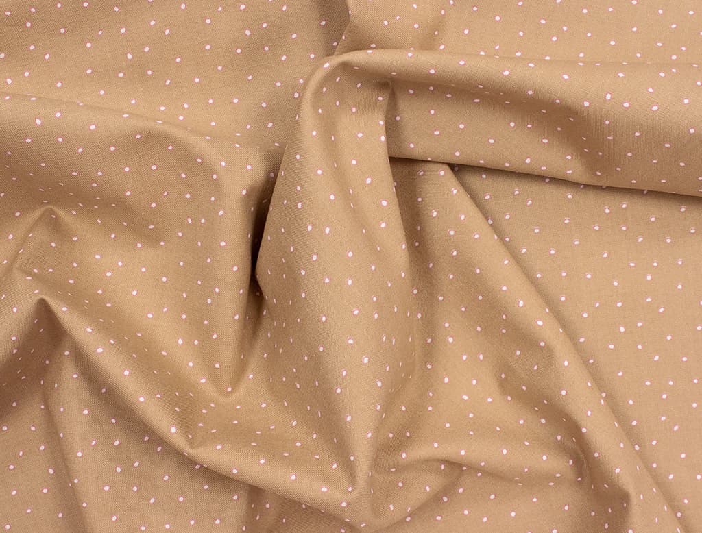 Ткань Gütermann Pemberley (темно-бежевый в мелкий горошек) - №1