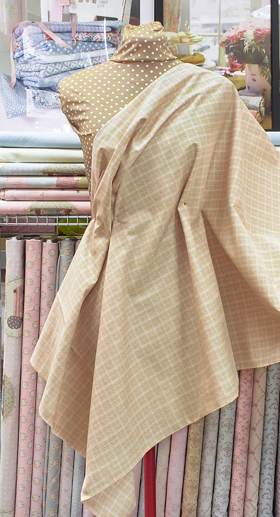 Ткань Gütermann With Love (клетка на темно-бежевом) - №2