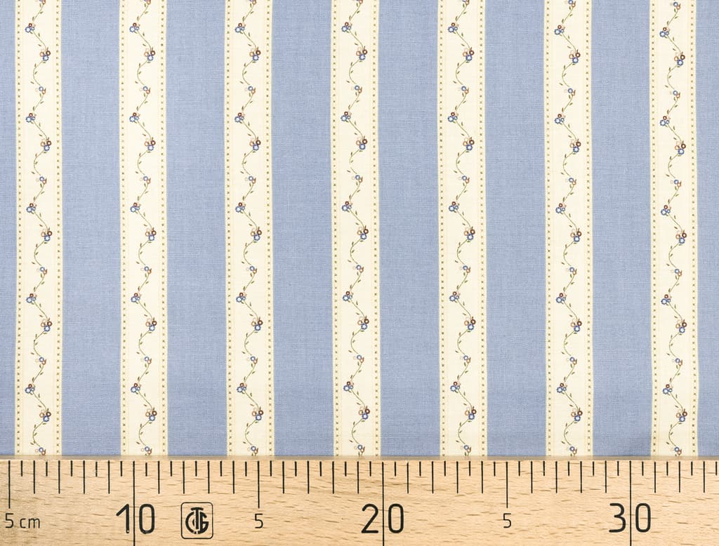 Ткань Gütermann Country Chic Cottage (голубой в полоску)