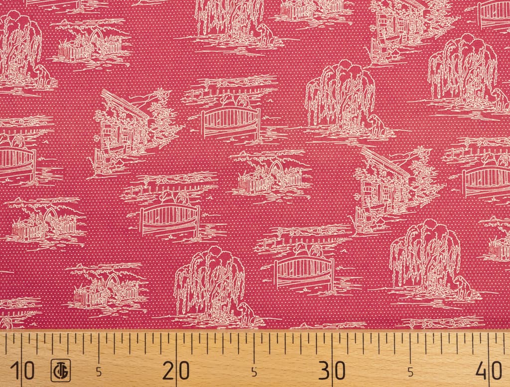 Ткань Gütermann Lizzy's Garden (очертания на красном)
