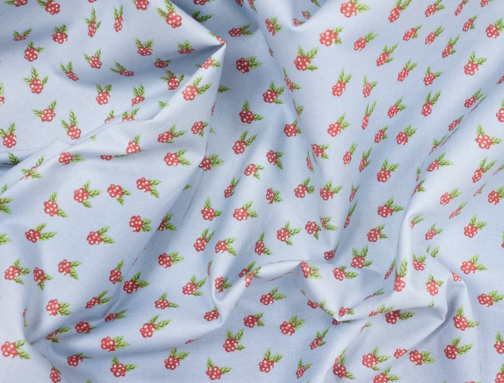Ткань Gütermann Lizzy's Garden (ягоды на голубом) - №1