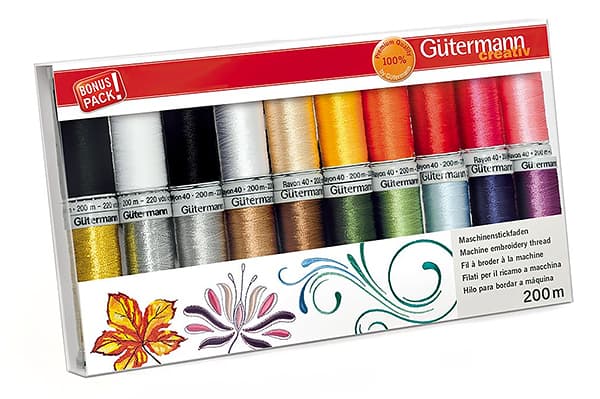 Вышивальные нитки. 100% вискоза Набор ниток Gütermann Rayon 20 катушек по 200м