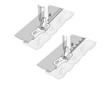 Лапка для подгибки и притачивания кружева - №1