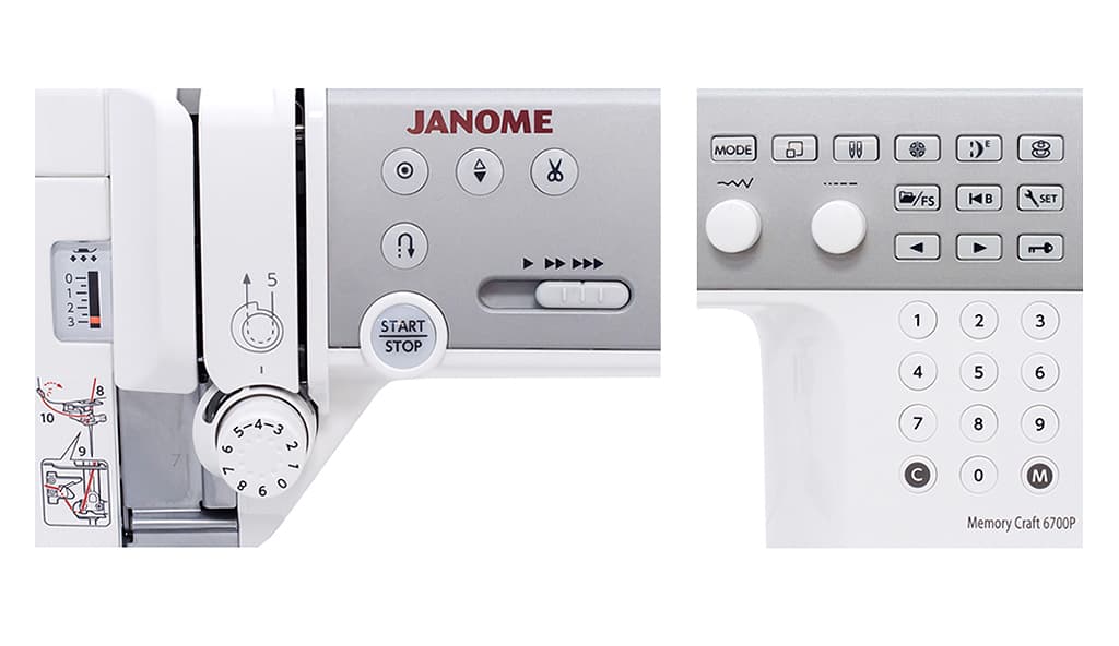 Швейная машина с микропроцессорным управлением Janome Memory Craft 6700P Professional (Уценка) - №5