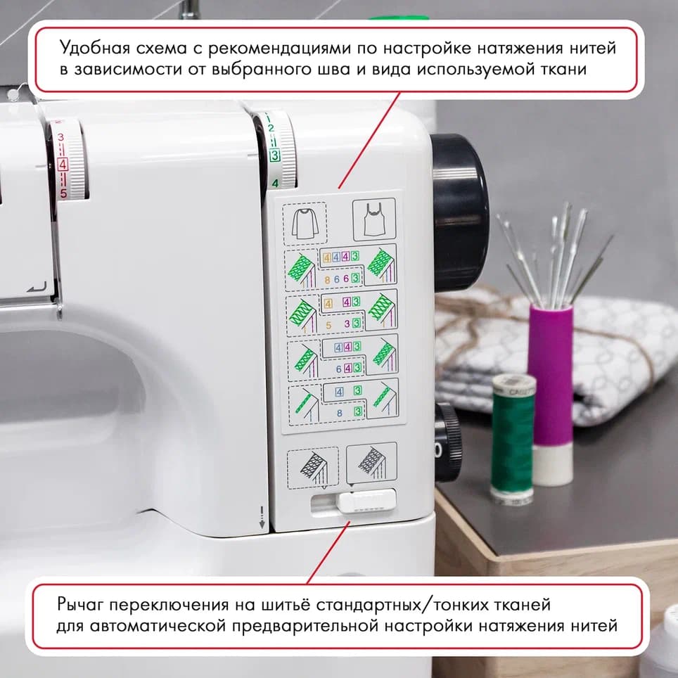3-х игольная 4-х ниточная плоскошовная машина Janome CoverPro II - №6