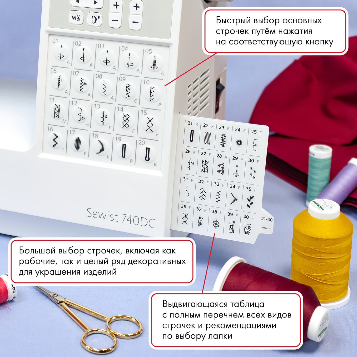 Швейная машина с микропроцессорным управлением Janome Sewist 740DC - №1