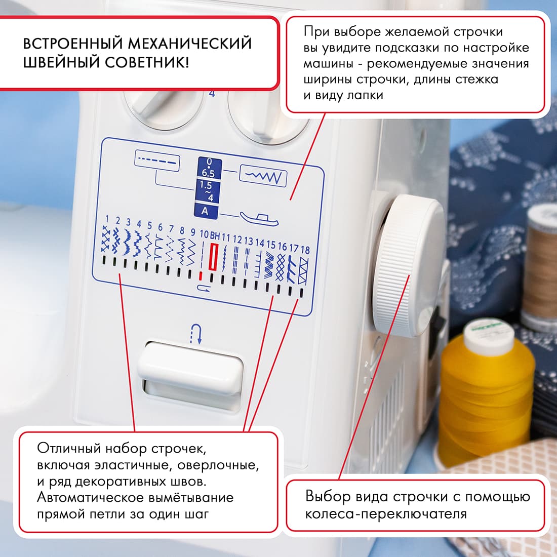 Электромеханическая швейная машина Janome Easy Jeans Heavy Duty 1800 (HD1800) - №2