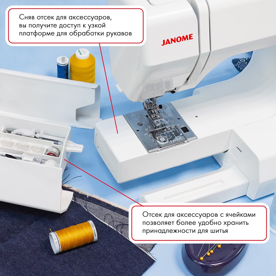 Электромеханическая швейная машина Janome Easy Jeans Heavy Duty 1800 (HD1800) - №8
