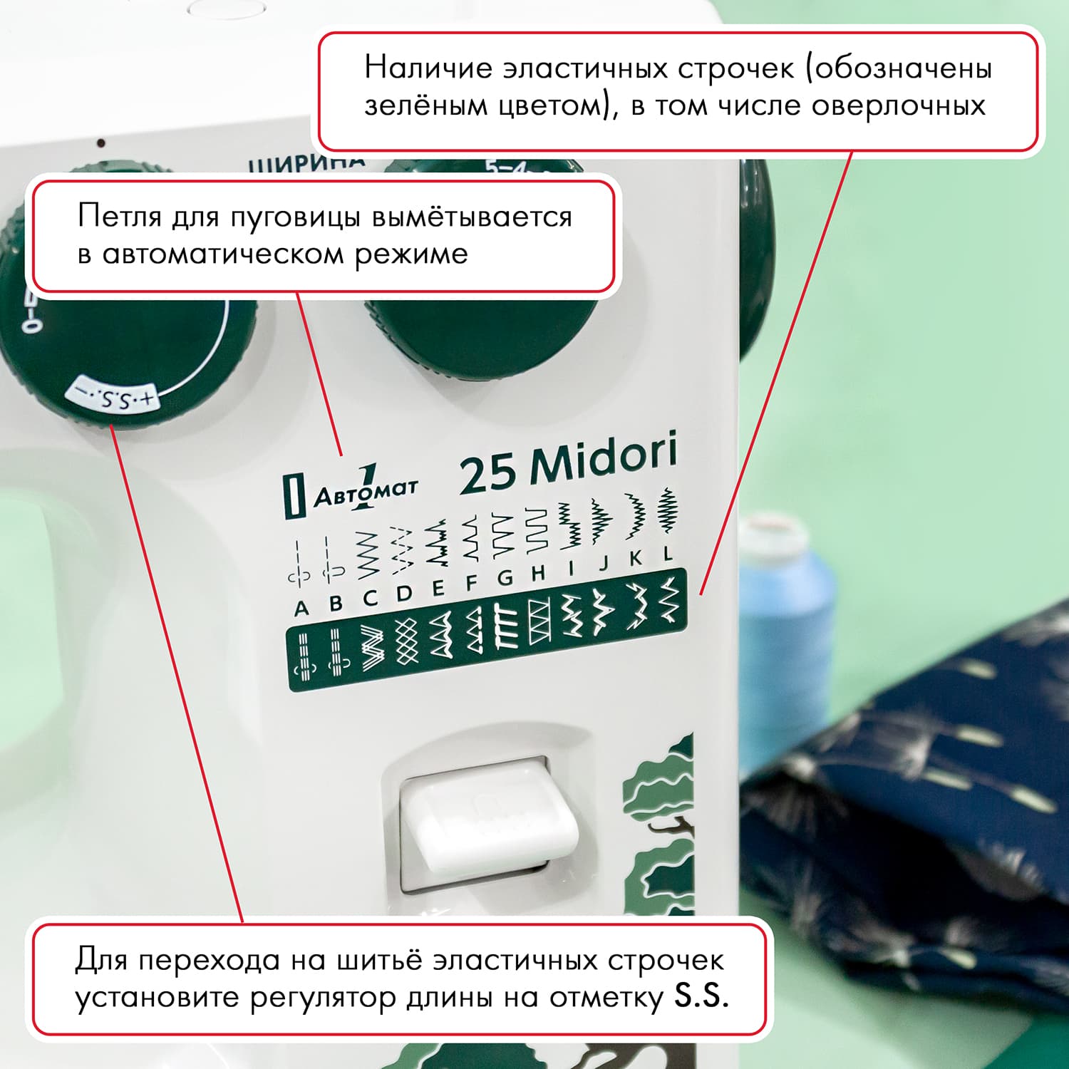 Электромеханическая швейная машина Janome 25 Midori (Уценка) - №2