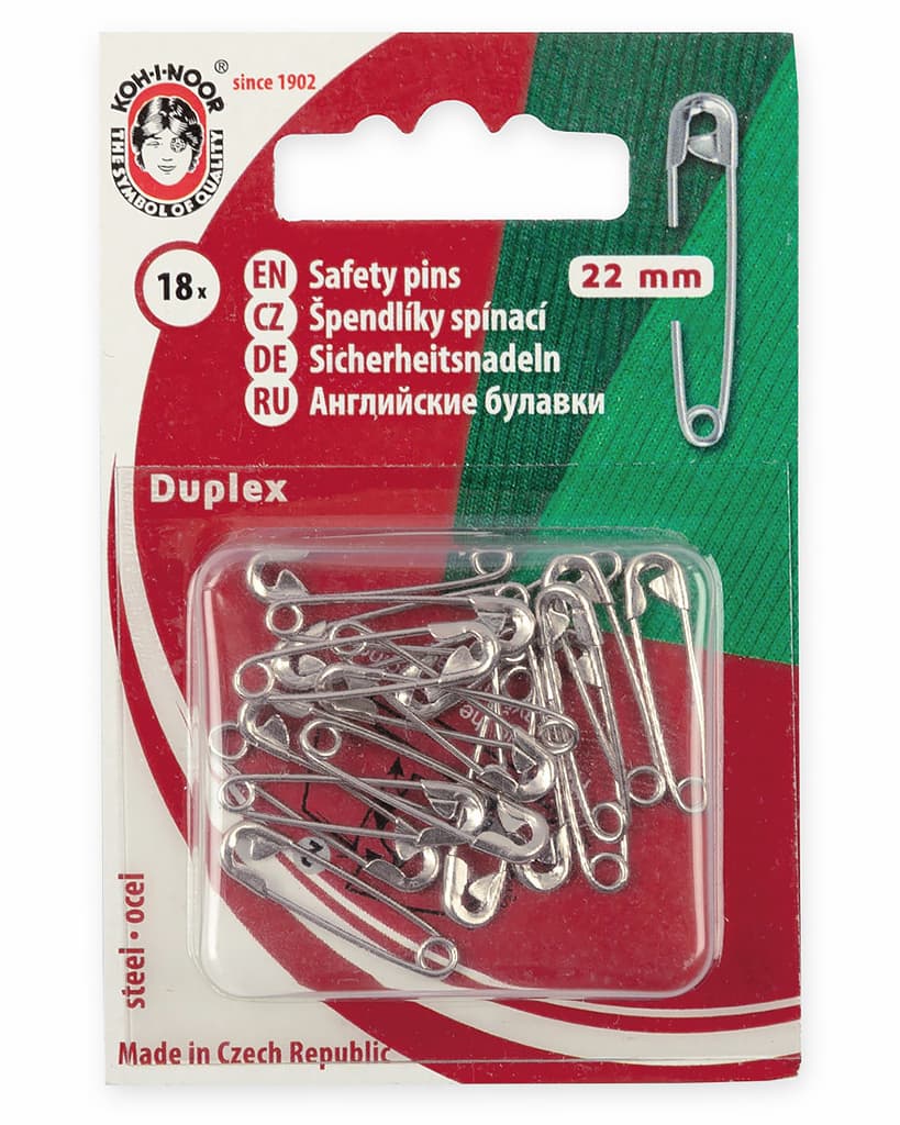 Булавки английские KOH-I-NOOR 5110 №2/0, 22мм, 18 шт, никель