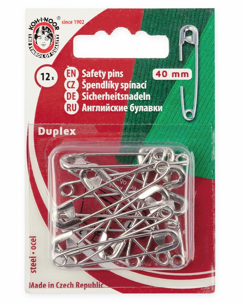 Булавки английские KOH-I-NOOR 5110 №2, 40мм, 12 шт, никель