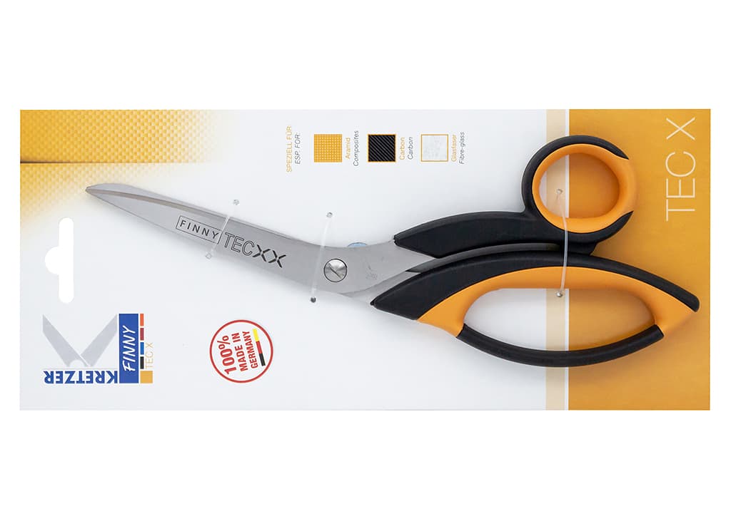 Ножницы FINNY Tec X 22 см раскройные для кевлара и стекловолокна, два зубчатых лезвия - №1