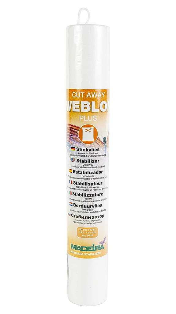 Стабилизатор отрезной лёгкий, но крепкий и термоустойчивый. Madeira Weblon Plus (50см х 10м)