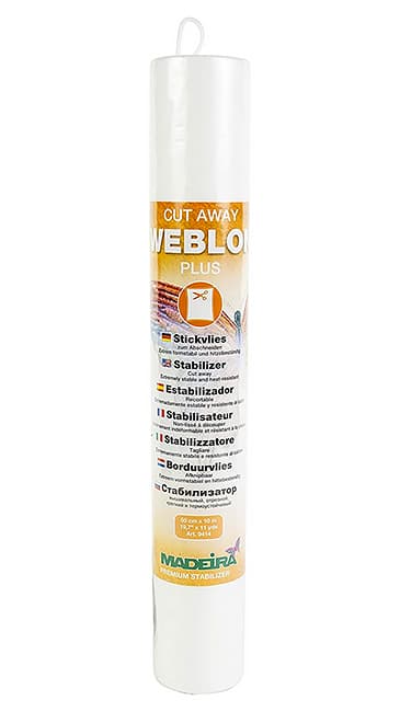 Стабилизатор отрезной лёгкий, но крепкий и термоустойчивый. Madeira Weblon Plus (50см х 10м)