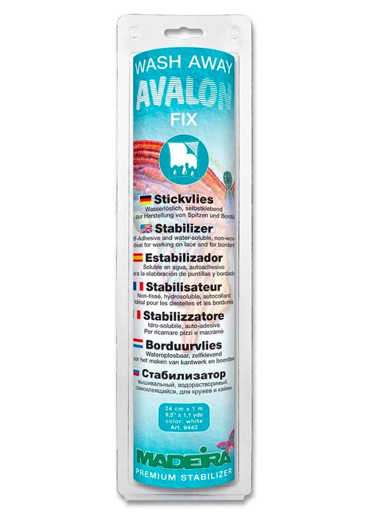 Стабилизатор водорастворимый самоклеящийся для кружева и каймы. Мadeira Avalon Fix (27,5см х 1м)