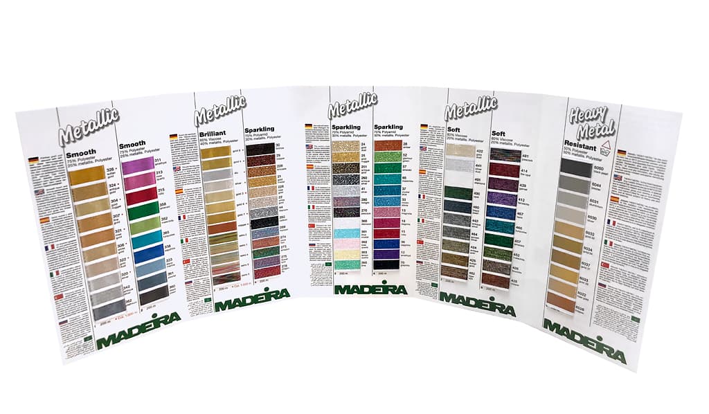 Карта цветов ниток Madeira Metallic - №1