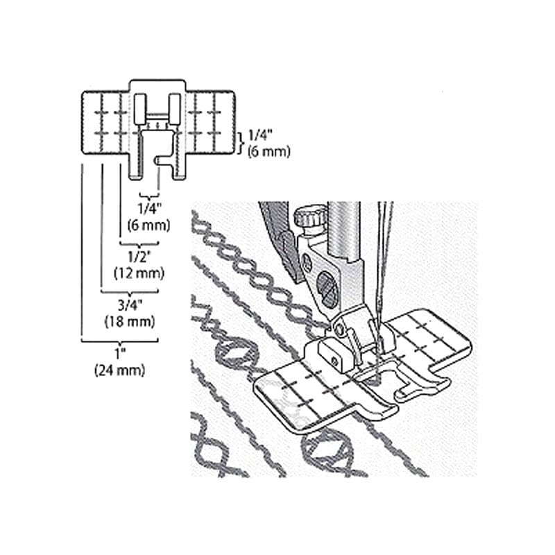 Лапка для декоративных строчек с мультинаправителем - №1
