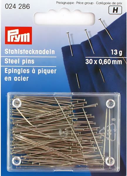 Булавки-гвоздики 30х0,6мм в коробке 13г