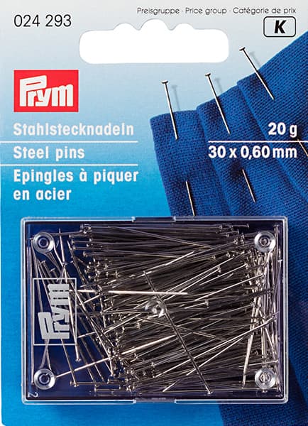 Булавки-гвоздики 30х0,6мм в коробке 20г