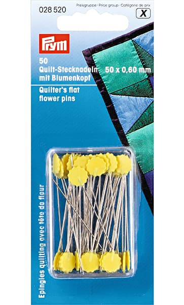 Булавки для квилтинга с головкой в форме цветка 50х0,6мм в коробке 50шт