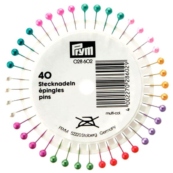 Булавки с разноцветными пластиковыми головками 40х0,58мм в розетке 40шт