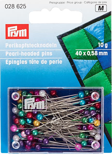 Булавки с разноцветными пластиковыми головками 40х0,58мм, коробка 10г, блистер