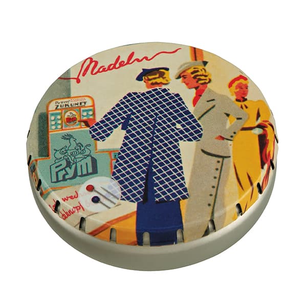 Булавки термостойкие с разноцветными стеклянными головками 30х0,6мм в железной банке 20г