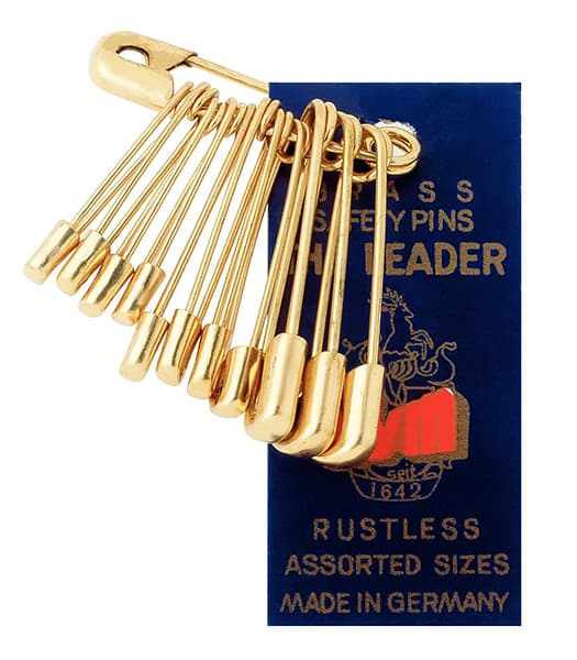 Булавки английские №0-3(12шт) латунь