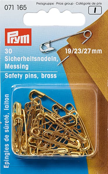 Булавки английские золотистые 19/23/27мм 30шт