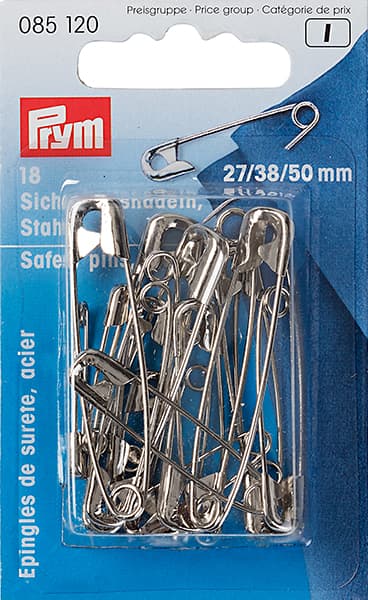 Булавки английские серебристые 27/38/50мм 18шт