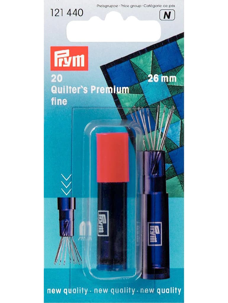 Иглы для квилтинга тонкие в красной тубе 0,6х26мм 20шт