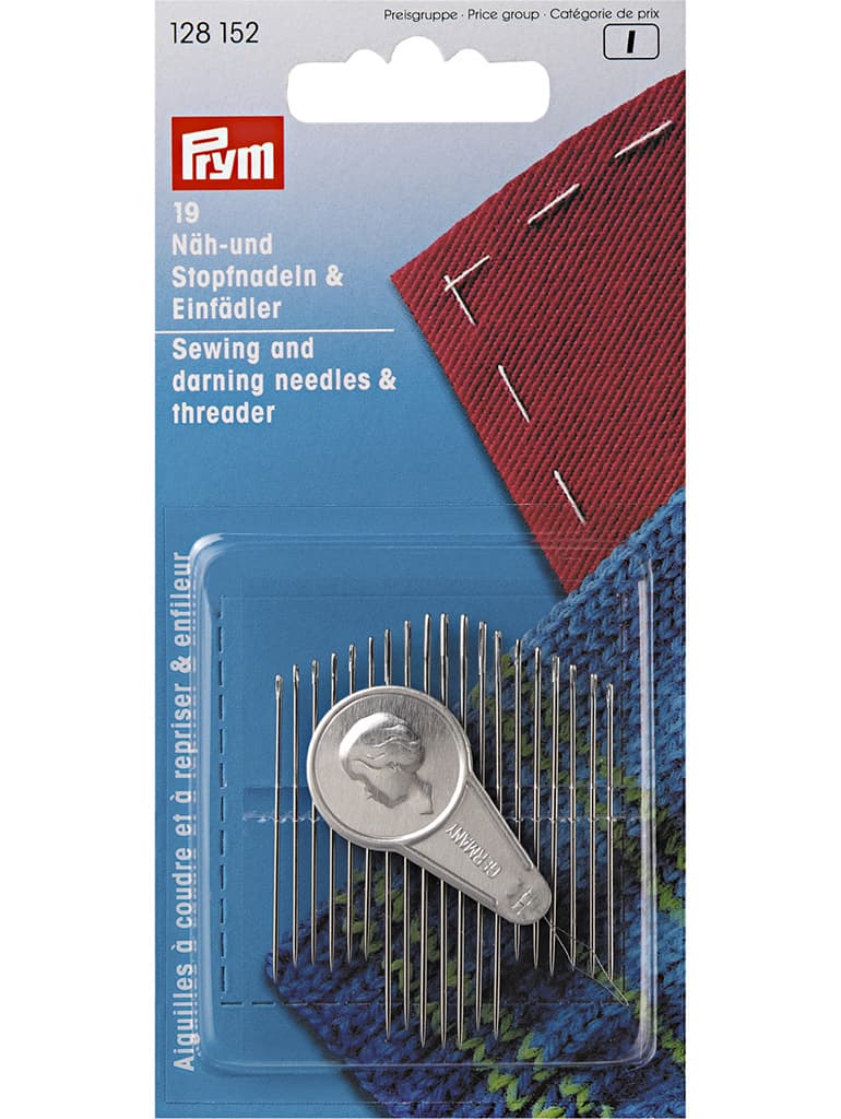 Набор игл для шитья и штопки 19шт с нитевдевателем