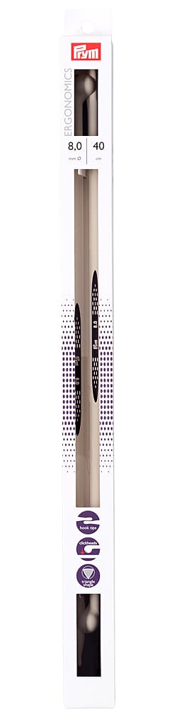 Спицы эргономичные Prym Ergonomics 40см/8,0мм (2шт)