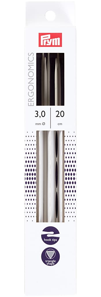 Спицы чулочные эргономичные Prym Ergonomics 20см/3,0мм (5шт)