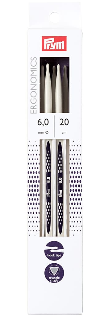 Спицы чулочные эргономичные Prym Ergonomics 20см/6,0мм (5шт)