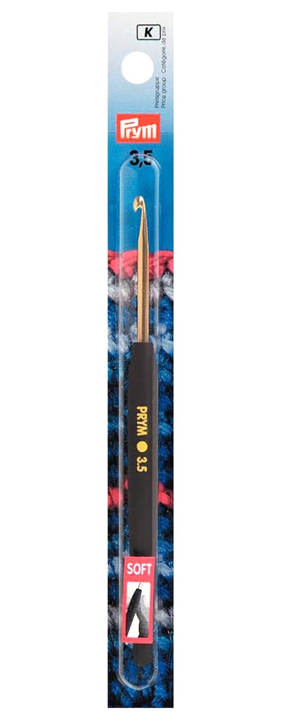 Крючок для вязания 3.5 мм алюминиевый с пластиковой ручкой