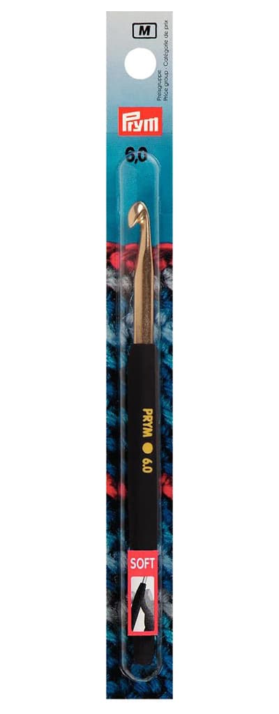 Крючок для вязания 6.0 мм алюминиевый с пластиковой ручкой