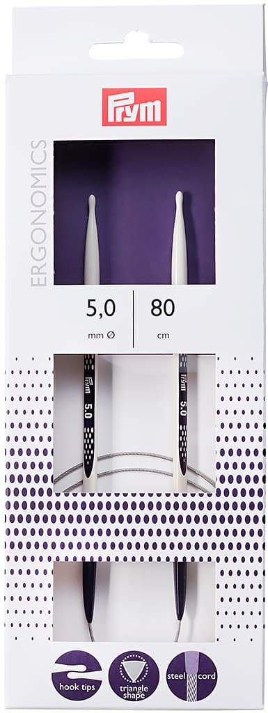 Спицы круговые эргономичные Prym Ergonomics 80см/5,0мм
